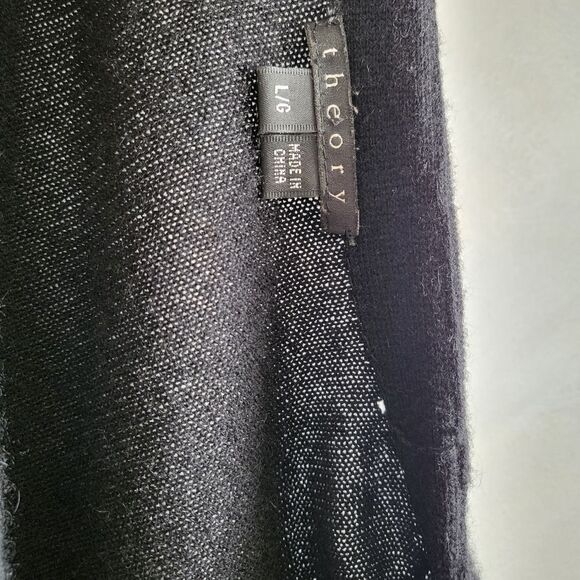 Theory Black Midi Amaya Cashmere Cardigan Size L - Picture 8 of 11